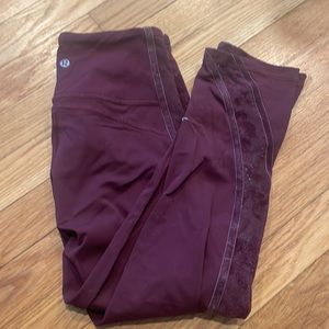 Lulu lemon crop leggings maroon